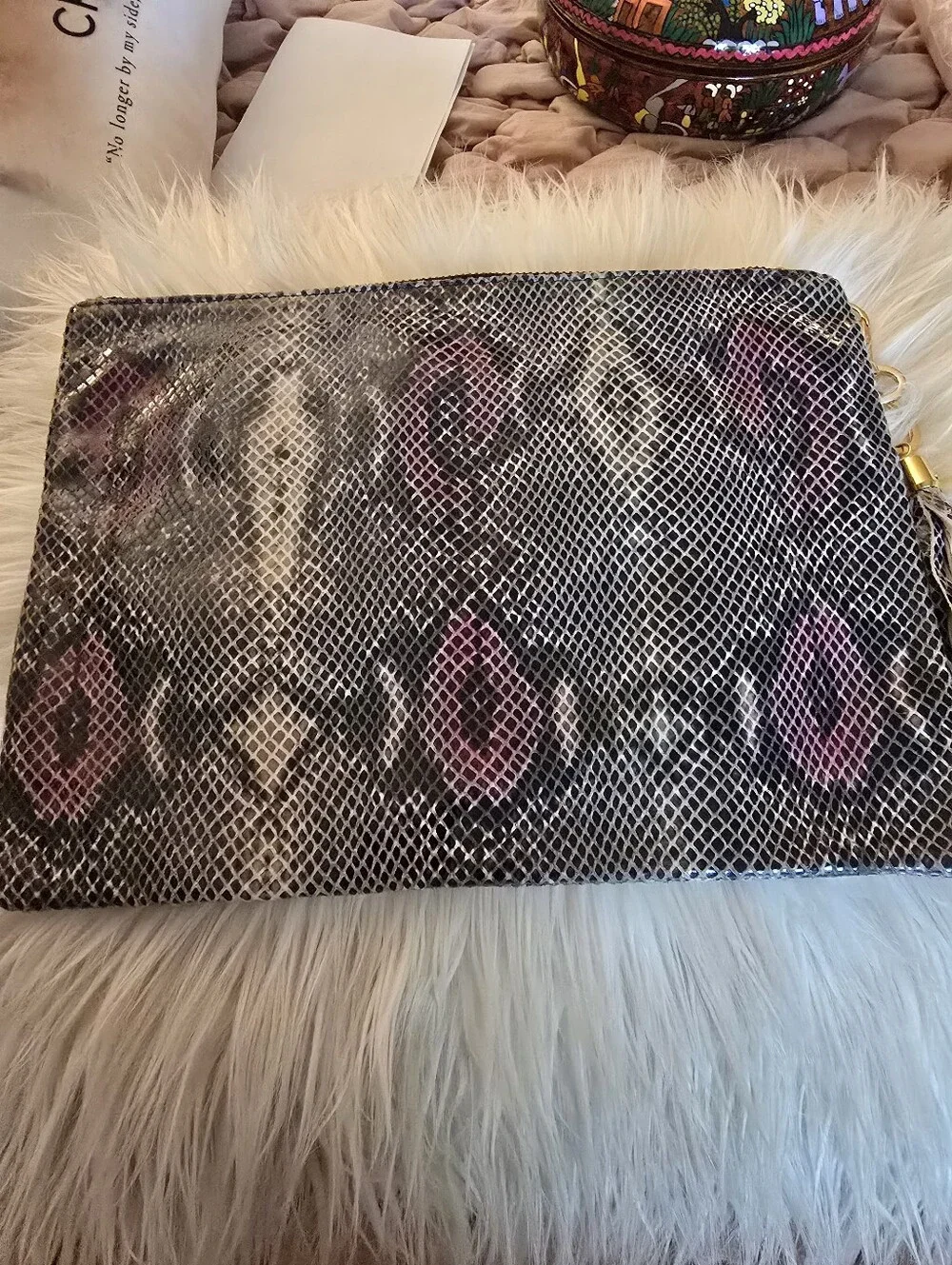 Lauren &Luca Faux Skin Clutch Bag